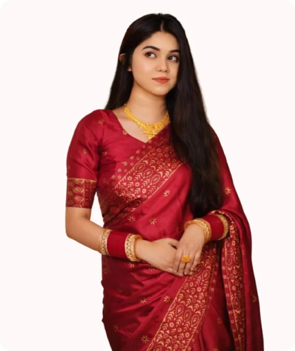 লাল সিল্ক শাড়ি